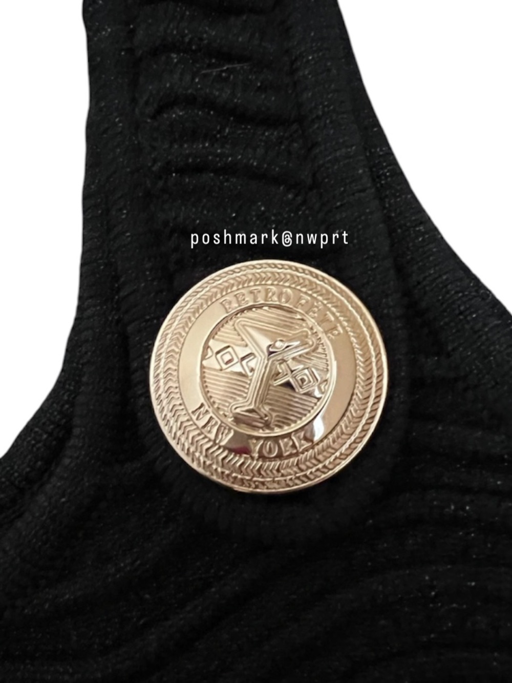 RETROFETE Aloe Knit Tank Top Crop Shirt Metallic Black XS - Picture 6 of 15